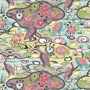Heron Stream Multi T13334 by Thibaut Designer Wallpaper