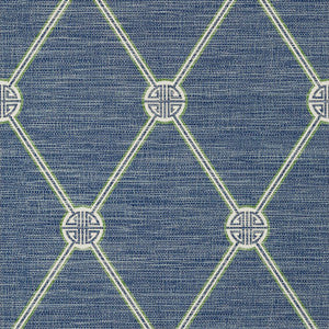 Turnberry Trellis Navy T13354 by Thibaut Designer Wallpaper