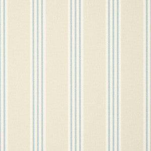 Canvas Stripe Spa Blue and Beige T13360 by Thibaut Designer Wallpaper