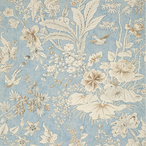 Rosalind Spa Blue T13604 by Thibaut Designer Wallpaper