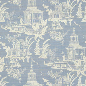 Empress Court Blue T13649 by Thibaut Designer Wallpaper