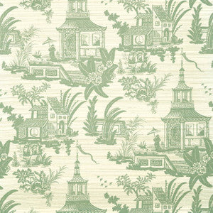 Empress Court Green T13650 by Thibaut Designer Wallpaper