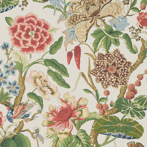 Hill Garden Flax T13657 by Thibaut Designer Wallpaper