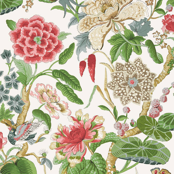 Hill Garden Coral and Green T13658 by Thibaut Wallpaper Thibaut Wallpaper Hill Garden Coral and Green T13658Wallpaper Grand Palace Non Woven Wallpaper UNITED STATES </p><p>Repeat: V: 36 27 - Fabric Carolina -