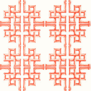 Boca Bamboo Coral T13904 by Thibaut Designer Wallpaper