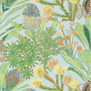 Protea Light Blue T13925 by Thibaut Designer Wallpaper