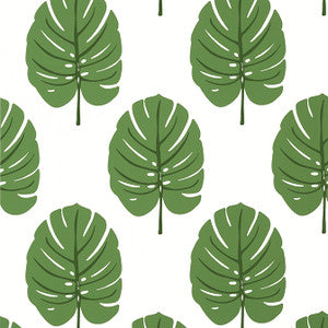 Monstera Green T13952 by Thibaut Designer Wallpaper