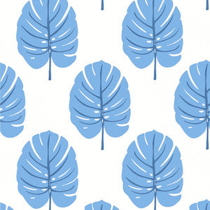Monstera Blue T13953 by Thibaut Designer Wallpaper