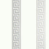 ANDREAS STRIPE Metallic Silver on White T14244 by Thibaut Designer Wallpaper