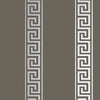 ANDREAS STRIPE Metallic Silver on Charcoal T14245 by Thibaut Designer Wallpaper