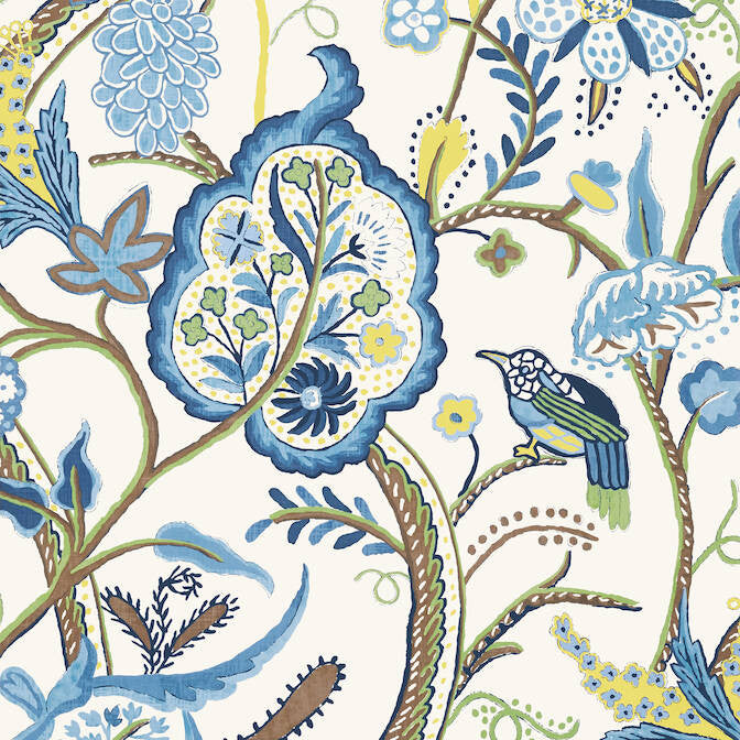 Windsor Blue and Yellow T14300 by Thibaut Wallpaper Thibaut Wallpaper Windsor Blue and Yellow T14300Wallpaper Canopy Non Woven Wallpaper UNITED STATES </p><p>Repeat: V: 41 27 - Fabric Carolina -