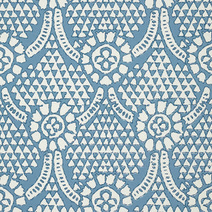 Chamomile Blue and White T14314 by Thibaut Designer Wallpaper