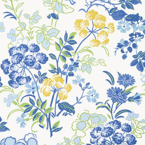 Spring Garden Blue and White T14336 by Thibaut Designer Wallpaper