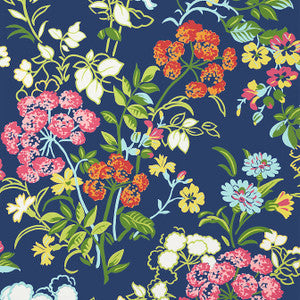 Spring Garden Navy T14337 by Thibaut Designer Wallpaper
