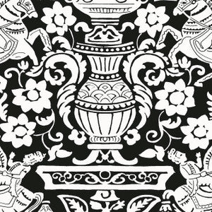 Galway Black T14365 by Thibaut Designer Wallpaper