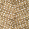 Wood Herringbone Natural on Metallic Silver T14573 by Thibaut Designer Wallpaper