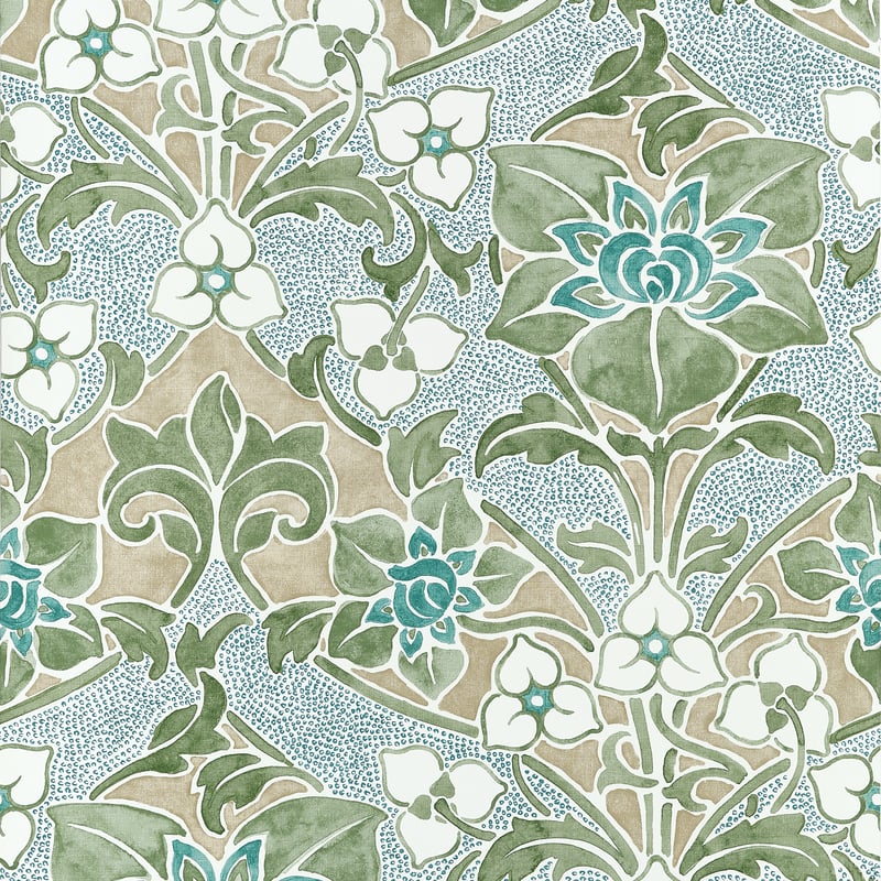 WOODFORD Sage T14600 by Thibaut Designer Wallpaper