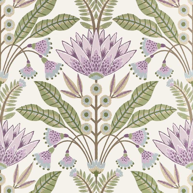LOTUS Lilac T14608 by Thibaut Designer Wallpaper