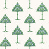 MAY TREE Blue and Green T14615 by Thibaut Designer Wallpaper