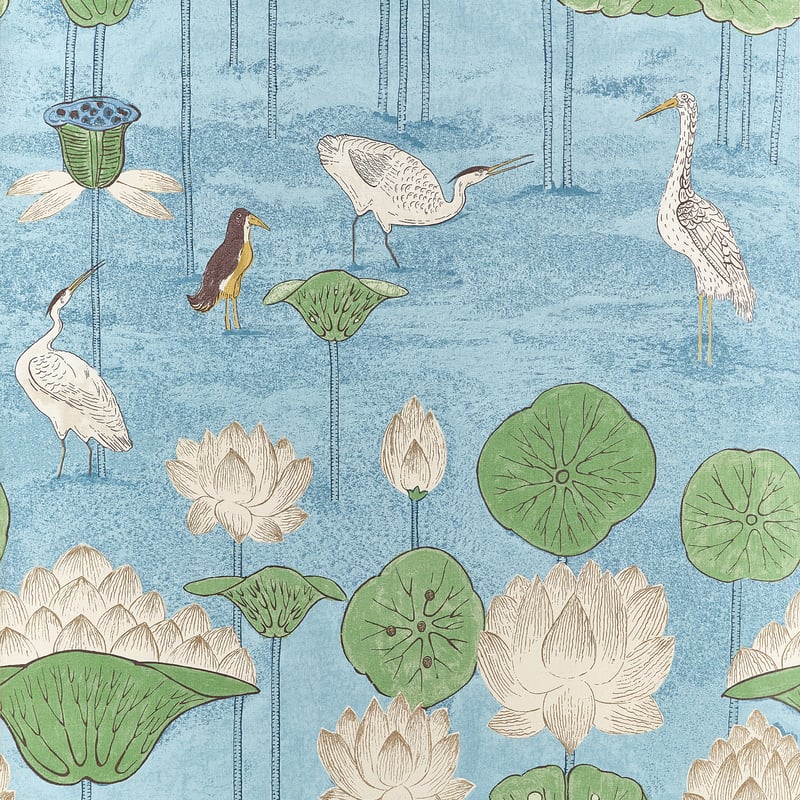 MALEA Sky Blue T14637 by Thibaut Designer Wallpaper