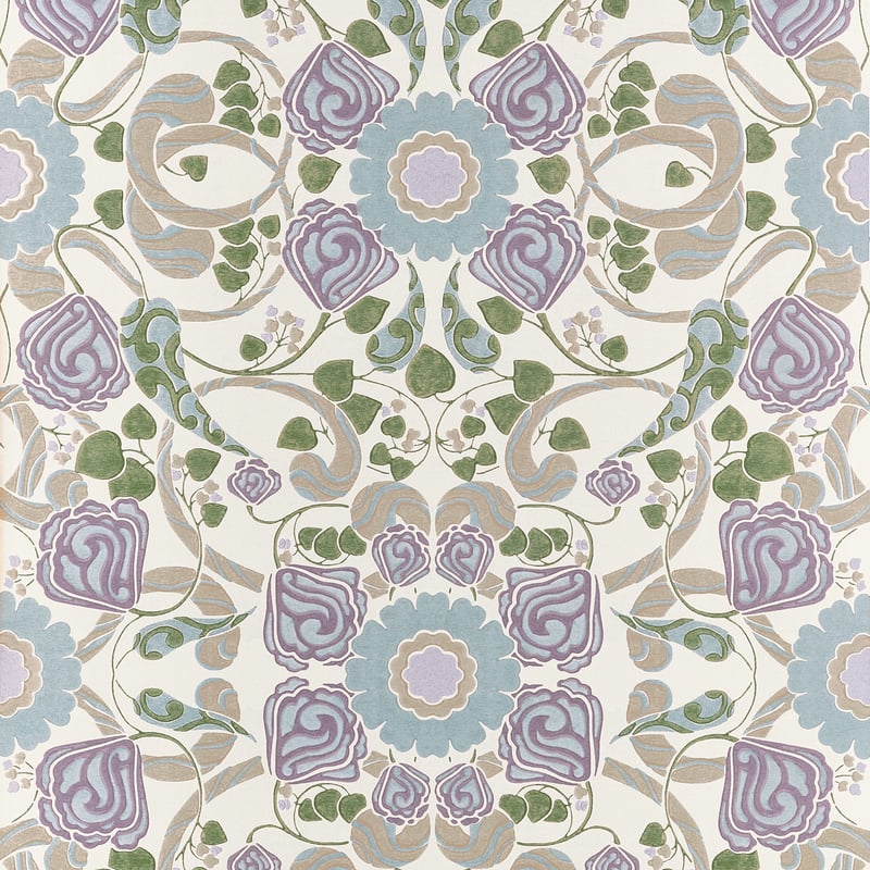 MARGAUX Lavender and Blue T14645 by Thibaut Designer Wallpaper