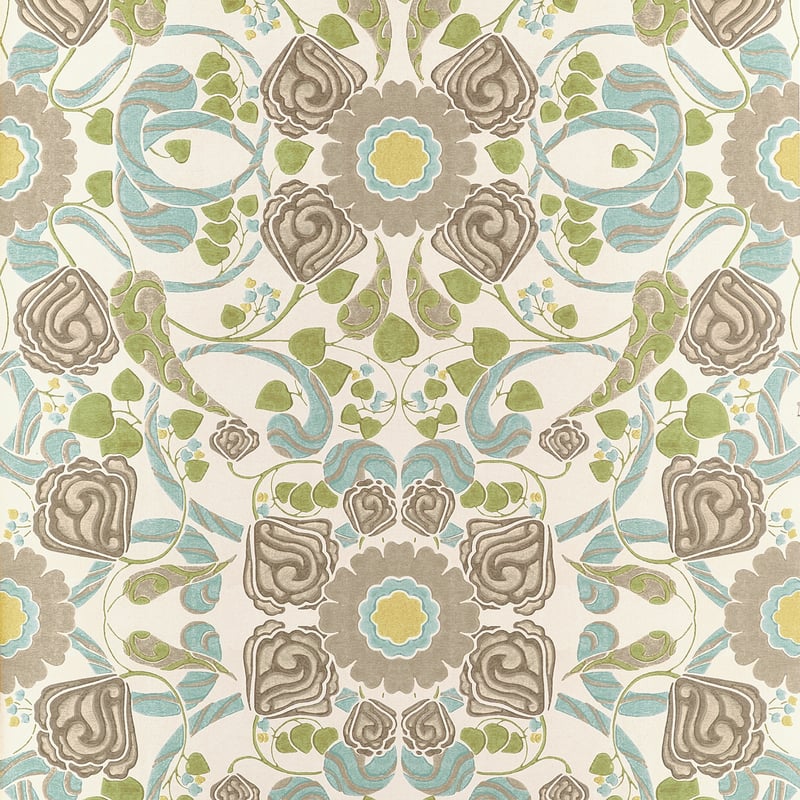 MARGAUX Beige and Yellow T14648 by Thibaut Designer Wallpaper