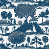 LA FORÊT Navy T14652 by Thibaut Designer Wallpaper