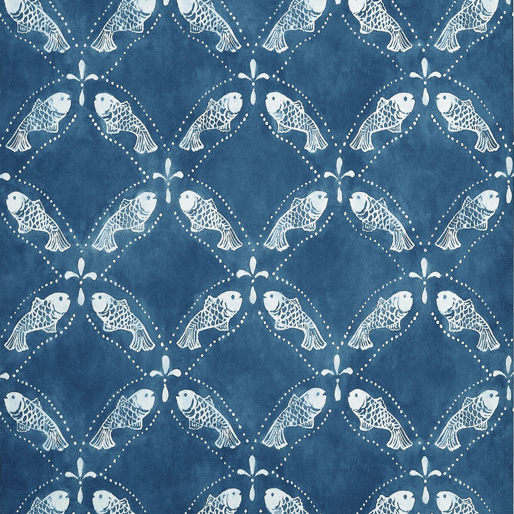 Santorini Navy T15834  by Thibaut Wallpaper Thibaut Wallpaper Santorini Navy T15834 Wallpaper ISLANDER Non-Woven Vinyl Wallpaper  U.S.A </p><p>Repeat: H: , V: 20.75  (52.70 cm) 27 in  (68.58 cm) - Fabric Carolina -