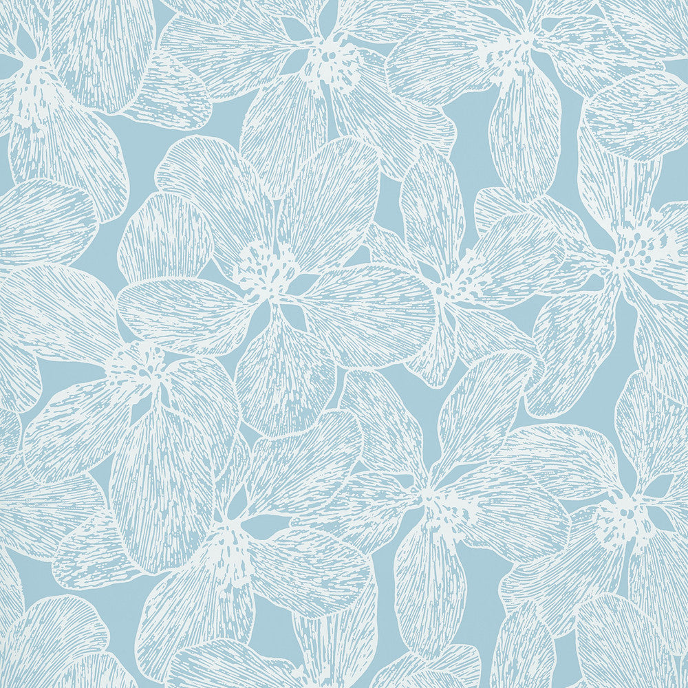 Island Orchid Light Blue T15847  by Thibaut Wallpaper Thibaut Wallpaper Island Orchid Light Blue T15847 Wallpaper ISLANDER Non Woven Wallpaper  U.S.A </p><p>Repeat: H: , V: 36  (91.44 cm) 27 in  (68.58 cm) - Fabric Carolina -