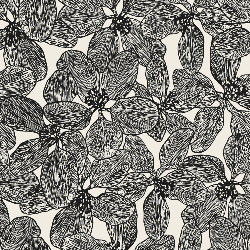 Island Orchid Black and White T15848  by Thibaut Wallpaper Thibaut Wallpaper Island Orchid Black and White T15848 Wallpaper ISLANDER Non Woven Wallpaper  U.S.A </p><p>Repeat: H: , V: 36  (91.44 cm) 27 in  (68.58 cm) - Fabric Carolina -