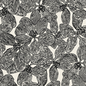 Island Orchid Black and White T15848  by Thibaut Designer Wallpaper