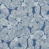 ISLAND ORCHID Navy T15849 by Thibaut Designer Wallpaper