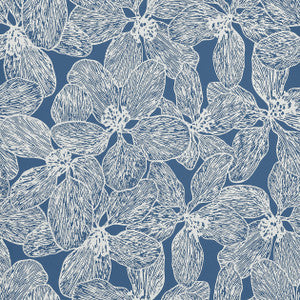 Island Orchid Navy T15849  by Thibaut Designer Wallpaper