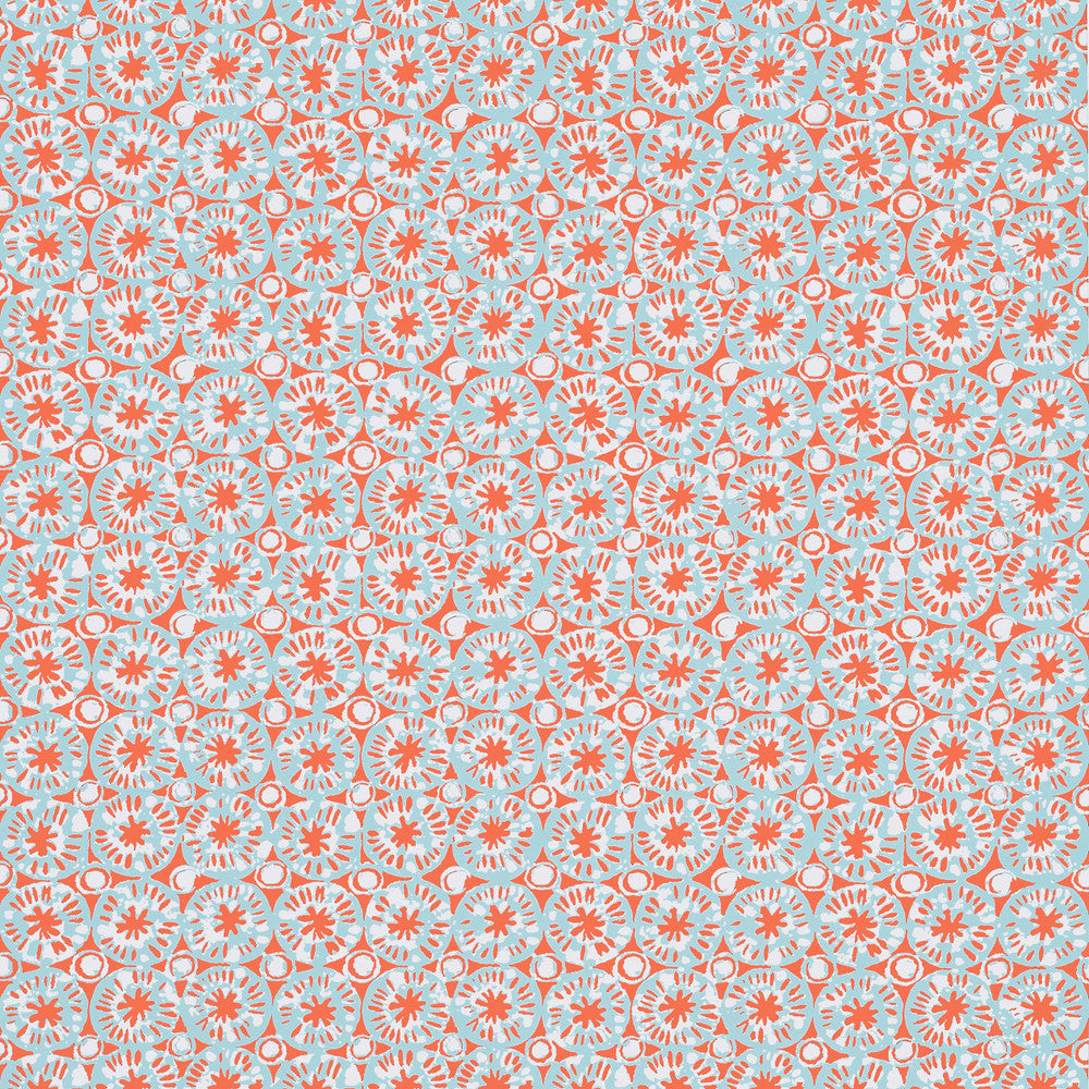 Sand Dollar Coral and Blue T15857  by Thibaut Wallpaper Thibaut Wallpaper Sand Dollar Coral and Blue T15857 Wallpaper ISLANDER Non Woven Wallpaper  U.S.A </p><p>Repeat: H: , V: 6.25  (15.88 cm) 27 in  (68.58 cm) - Fabric Carolina -