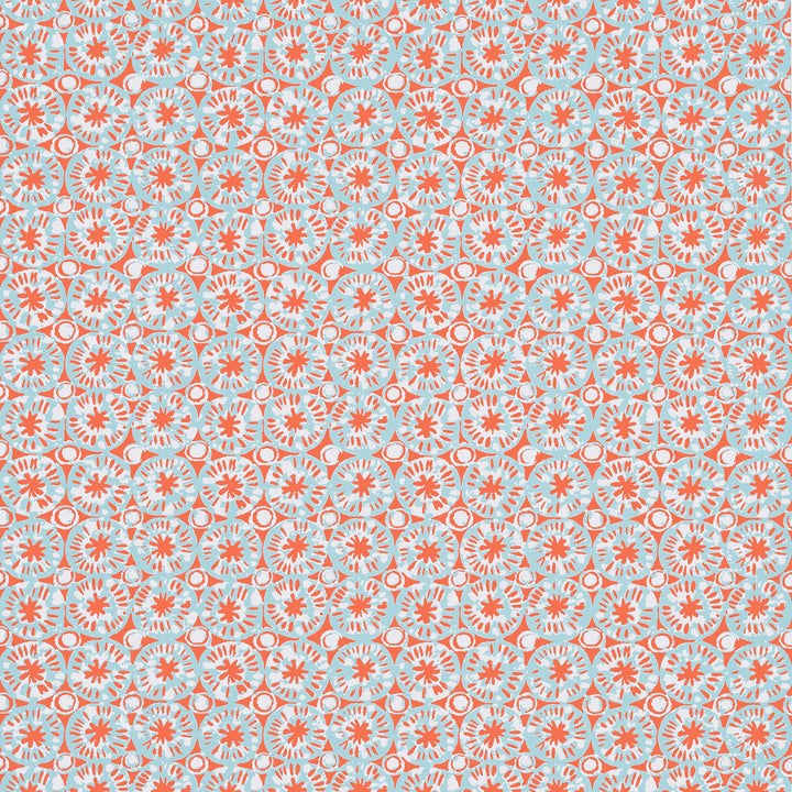 Sand Dollar Coral and Blue T15857  by Thibaut Wallpaper Thibaut Wallpaper Sand Dollar Coral and Blue T15857 Wallpaper ISLANDER Non Woven Wallpaper  U.S.A </p><p>Repeat: H: , V: 6.25  (15.88 cm) 27 in  (68.58 cm) - Fabric Carolina -