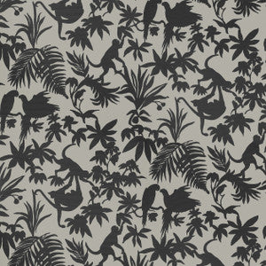 St. Kitts Black and Tan T15861  by Thibaut Designer Wallpaper