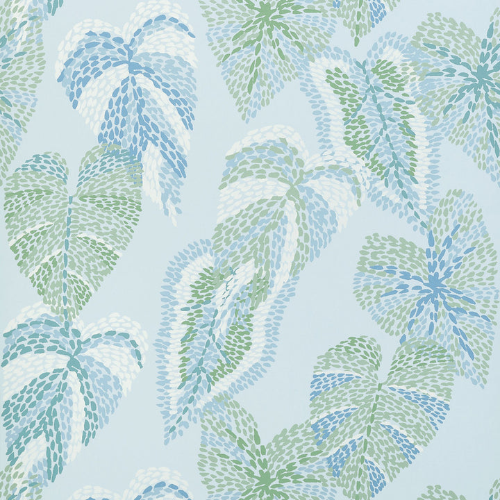 Delila Soft Blue T15867  by Thibaut Wallpaper Thibaut Wallpaper Delila Soft Blue T15867 Wallpaper ISLANDER Non Woven Wallpaper  U.S.A </p><p>Repeat: H: , V: 25.25  (64.14 cm) 27 in  (68.58 cm) - Fabric Carolina -