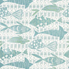 BATIK FISH Spa Blue T15871 by Thibaut Designer Wallpaper