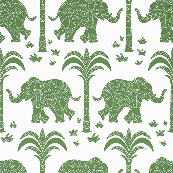 Elephant Green T16201 by Thibaut Wallpaper Thibaut Wallpaper Elephant Green T16201Wallpaper Kismet Wallpaper U.S.A. </p><p>Repeat: V: 25.25 27 - Fabric Carolina -