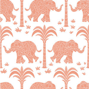 Elephant Coral T16203 by Thibaut Designer Wallpaper