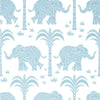 Elephant French Blue T16204 by Thibaut Designer Wallpaper