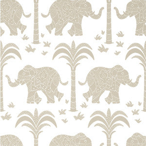 Elephant Beige T16205 by Thibaut Designer Wallpaper