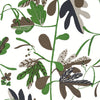 Matisse Leaf Black and Green T16208 by Thibaut Designer Wallpaper
