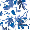 Matisse Leaf Blue and White T16211 by Thibaut Designer Wallpaper