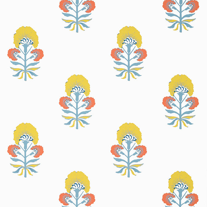 Tybee Bud Coral and Yellow T16212 by Thibaut Wallpaper Thibaut Wallpaper Tybee Bud Coral and Yellow T16212Wallpaper Kismet Wallpaper U.S.A. </p><p>Repeat: V: 12.75 27 - Fabric Carolina -