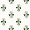 Tybee Bud Black and Green T16214 by Thibaut Designer Wallpaper
