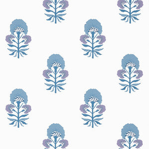 Tybee Bud Lavender and Blue T16216 by Thibaut Designer Wallpaper