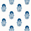 Tybee Bud Blue and White T16217 by Thibaut Designer Wallpaper