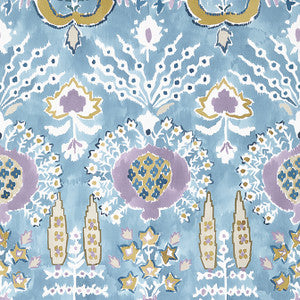 Mendoza Suzani French Blue and Lavender T16244 by Thibaut Designer Wallpaper