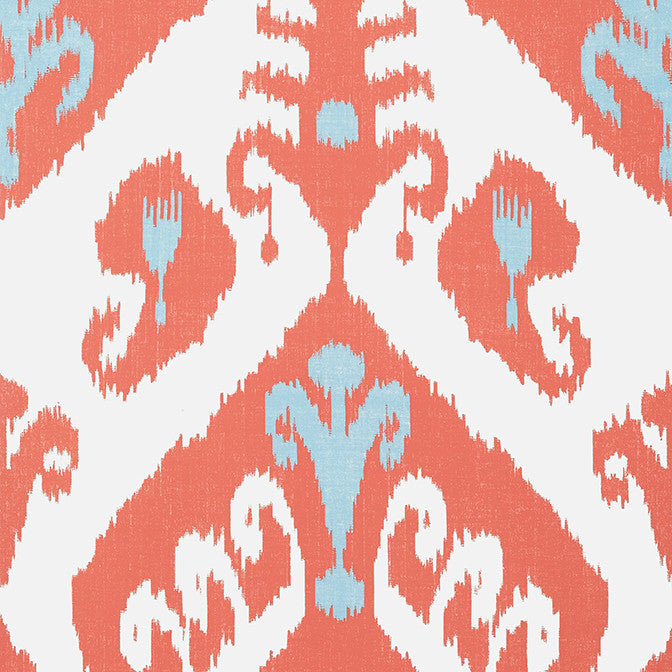 Indies Ikat Coral T16247 by Thibaut Wallpaper Thibaut Wallpaper Indies Ikat Coral T16247Wallpaper Kismet Wallpaper U.S.A. </p><p>Repeat: V: 25.25 20.5 - Fabric Carolina -